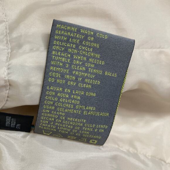 Kenneth Cole Reaction Jacket Womens Large Quilted Down Feather Off White - Picture 8 of 14